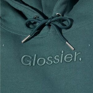 Glossier Embroidered Sage Hoodie NWT-
Size Large